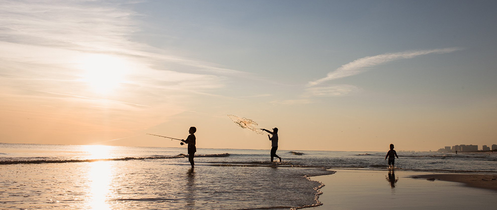 the boys following their fishing bliss